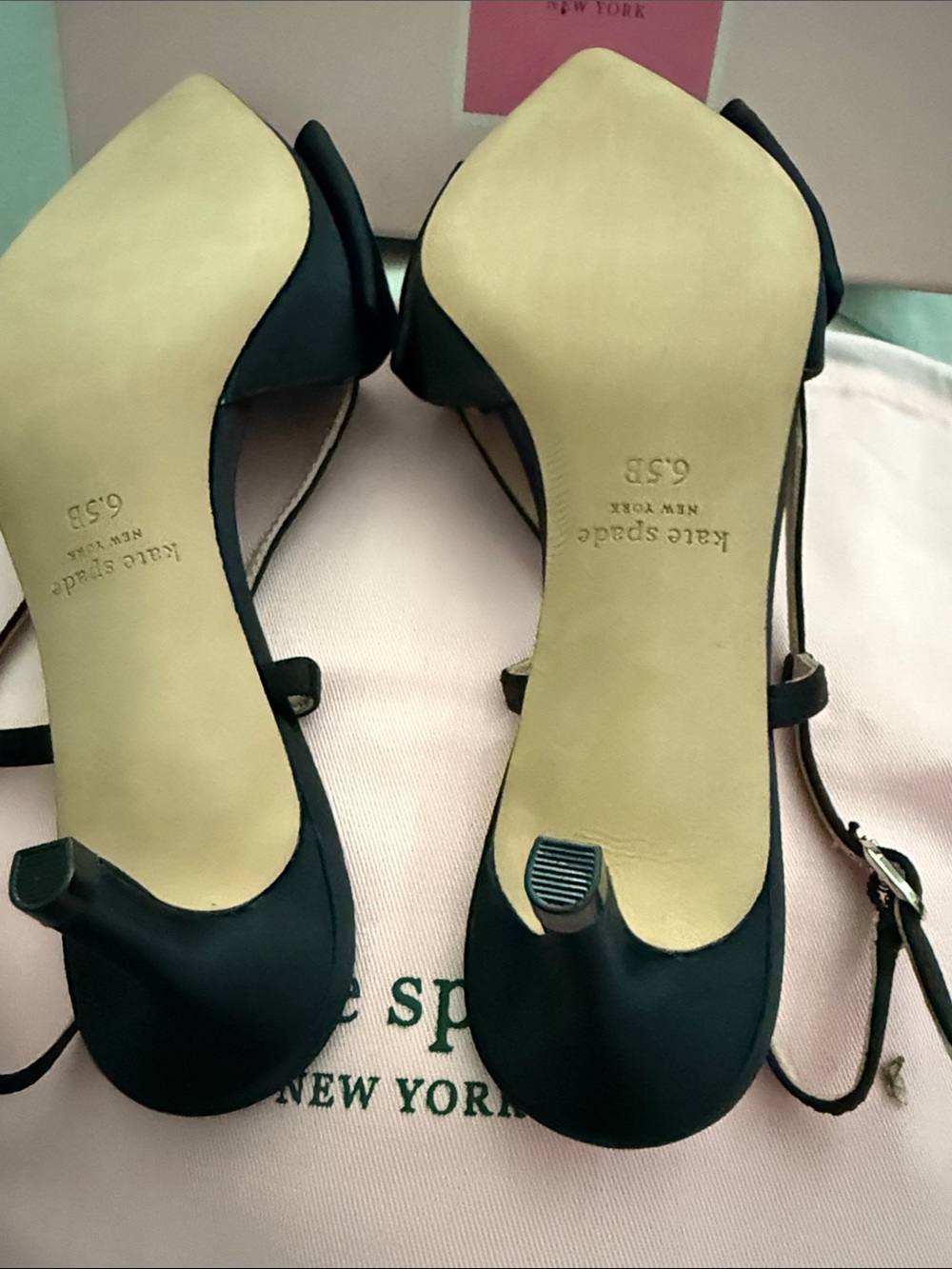 kate spade Black Pointed-Toe Slingback Mules with Bow - Picture 5 of 11